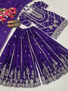 Nuevo diseñador de ropa de fiesta india y pakistaní Top Sharara Plazzo Dupatta-Lanzamiento elegante y elegante - Product Image 4