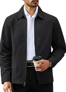 Veste en coton pour homme, fermeture éclair intégrale, vestes de travail, col rabattu, 3 poches, coupe-vent, Bangladesh, nouvelle arrivée, directement de l'usine - Product Image 2