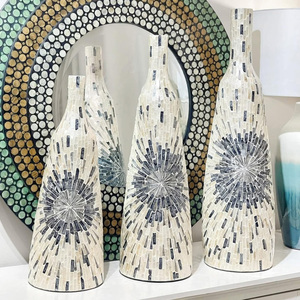 Mosaïque nacre sol vase artisanal irisé MOP coquille incrustation vases pour la décoration de la chambre - Product Image 3