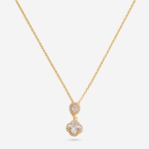 Colgante de Plata 92.5 con Cadena Clásica, Bañado en Oro y Rodio, con Diseños de Flores, Números y Luna, Ideal para Regalo, Compromiso, Budismo - Product Image 1