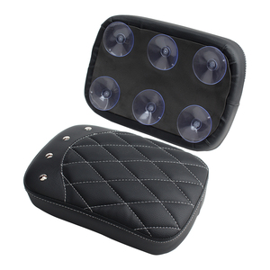 Cojín <span class=keywords><strong>de</strong></span> asiento <span class=keywords><strong>de</strong></span> almohada <span class=keywords><strong>de</strong></span> cuero negro personalizado para Honda Yamaha Bobber <span class=keywords><strong>Chopper</strong></span> Sportster conductor delantero motocicleta cojín respaldos - Product Image 1