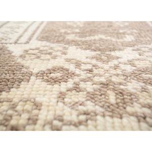 Alfombra de Lana Anudada a Mano en Color Beige Marrón con Diseño de Medallón Abstracto Rectangular para Decoración del Hogar, Sala de Estar, Entrada y Pasillo-SKWL-359 - Product Image 3