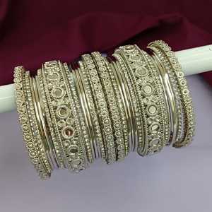 Haute qualité indien oxydé Bracelet Bracelet ensemble pour femmes Antique CZ cristal strass bracelets ensemble mode déclaration bijoux - Product Image 2