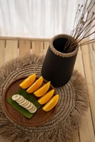 Napperon en jacinthe d'eau avec frange en jute Produits écologiques Fabriqué au Vietnam Décoration de table Napperon tissé Vente en gros