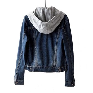 Mujeres Señoras Chaqueta Abrigo Con Capucha Top Sudaderas Con Capucha Jeans Casual Manga Larga Azul - Product Image 3