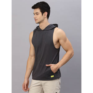 2025 nouveau gros hommes sans manches entraînement à capuche musculation Gym débardeur avec capuche - Product Image 3