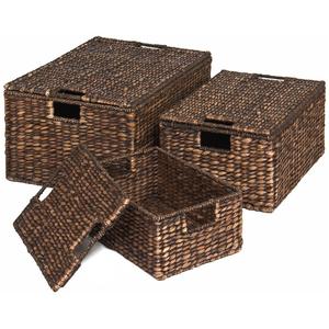Natural Eco-friendly <b>Water</b> <b>Hyacinth</b> <b>Basket</b> Home Otganization Storage <b>Basket</b> Decor Handwoven by Vietnamese Manufacturer - Product Image 3