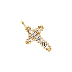 Elegante colgante de Cruz de Jesús de crucifijo Chapado en tres colores de 14K personalizado para cristianos niños hecho de aleación duradera - Product Image 2