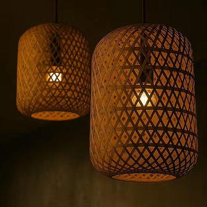 Luz colgante de bambú de gran venta hecha a mano con materiales ecológicos con diseño de calidad superior para interiores modernos - Product Image 1