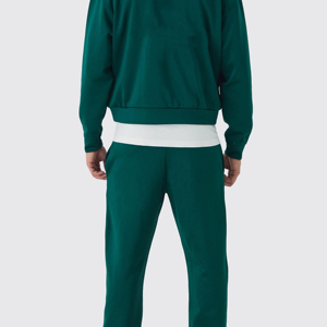 Heavyweight 100% algodón hombres Casual deportes de dos piezas con capucha pantalones de chándal conjunto Boxy Fit colección de invierno importado de Pakistán - Product Image 4