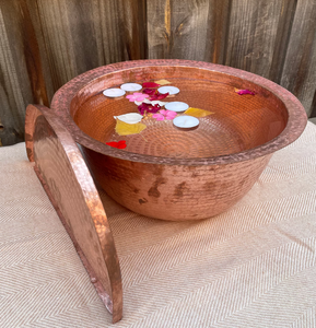 Martelé Cuivre Pied Spa Bol Noir Imprimé Conception personnalisé Direct Usine Taux De Gros - Product Image 5