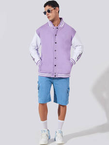 Chaqueta universitaria de lana para hombre con logotipo personalizado al por mayor, chaqueta bomber de béisbol universitaria con cierre de botones y bolsillos interiores Letterman - Product Image 6