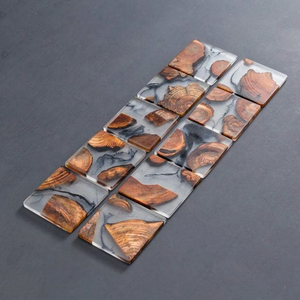 Posavasos de resina de estilo Hada ecológico con posavasos estampados con soporte, juegos de regalo para empresas y exhibiciones corporativas - Product Image 5