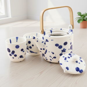 Ensemble de théière en porcelaine durable de qualité supérieure 3460999SETA-0.5, design nordique, 2 tasses et passoire, théière de 500 ml et tasse à thé de 150 ml - Product Image 5