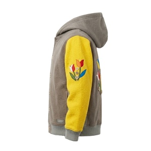 Sweat-shirts pour hommes personnalisés avec impression en relief, poignets doubles perlés, poches, effet délavé soleil, ourlet irrégulier, patchwork coupé-cousu et surpiqûres inversées - Product Image 6