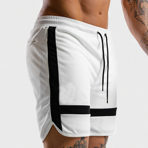 Shorts Blancos para Hombre con Franja Lateral Negra, Secado Rápido, Cintura con Cordón Ajustable, Corte Medio, Casuales y Deportivos - Product Image 2