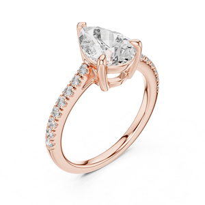 Bague en or blanc 14 carats pour femme, pour occasions spéciales, avec diamant de 2,29 carats de taille poire, diamant de laboratoire certifié IGI, style classique, plaqué or - Product Image 4