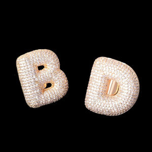 Bijoux fantaisie de luxe pour homme Bague Hip Hop tendance Alphabet arrondi avec diamants 10K 14K 18K Or de laboratoire VVS Moissanite - Product Image 5