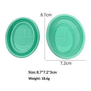 <b>Silicone</b> Cleaning Pad for Makeup Tools Multifunctional Makeup Brush Cleaner Foldable Cleaning <b>Mat</b> Face Mask Bowl for Home Use - Product Image 5