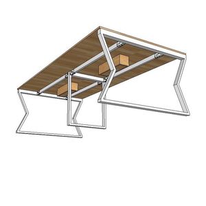 Contemporary 120x240cm Rubber Wood Meeting <b>Table</b> <b>with</b> <b>Foldable</b> <b>Legs</b> Assembly Required for Conference Rooms-HBMC013 - Product Image 5