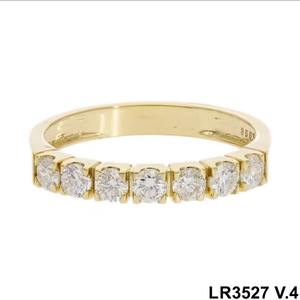 Anillo de Boda de Oro de 14K con Diamantes Naturales de 0.53CTW Engastados en Canal, Chapado en Rodio, para Mujer, Anillo de Compromiso y Aniversario Atemporal - Product Image 4
