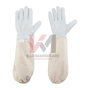 Guantes de Apicultura de Cuero Duradero, Mangas Largas, Guantes de Seguridad Resistentes a Pinchazos y Transpirables, Diseño Duradero - Product Image 1