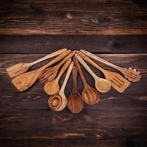 Spatule en bois de qualité supérieure, finition naturelle, résistante à la chaleur, ustensile pour la cuisine à domicile, disponible pour la distribution mondiale - Product Image 1