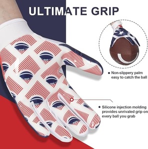 Guantes de Portero de Fútbol Americano Profesionales con Correas Personalizables, Guantes Unisex de Primera Calidad, Cómodos, de Cuero Sintético - Product Image 2