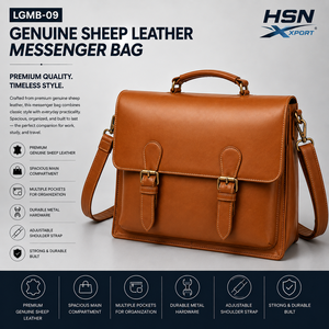 Sac messager en cuir d'agneau véritable, vintage, de luxe, de haute qualité, grande capacité, avec boucle logo, sac à bandoulière, porte-documents - Product Image 4