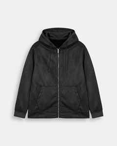 Nouveauté, survêtement de haute qualité en deux pièces pour homme, sweat-shirt à capuche et pantalon de survêtement en velours noir doux, ensembles de survêtement à faible MOQ, coupe décontractée - Product Image 2