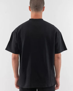 Vente en gros T-shirt noir surdimensionné 300 g/m² avec logo personnalisé T-shirt poids lourd pour hommes T-shirt 100% coton T-shirt lourd - Product Image 2