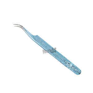 แหนบต่อขนตาสแตนเลสสีทองแหนบปลายสายไฟเบอร์ - Product Image 1