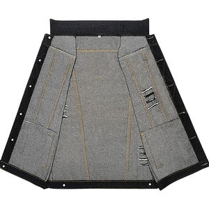 Chaleco Vaquero de Algodón Sólido para Hombre, Chaqueta Informal Transpirable, Cuello en V, Cierre de un Solo Botón, Servicio OEM de Otoño - Product Image 5