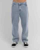 Jeans baggy pour homme en gros, noirs, droits, personnalisés, hip hop, jambes larges, coupe ample pour homme