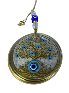 Décoration murale artisanale en verre DNB1004, amulette en verre Arbre de Vie pour la protection de la maison, cadeaux de mariage Nazar Boncugu - Product Image 2