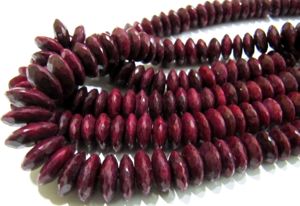 Cuentas facetadas de rubí natural, hebra de 9-12mm, cuentas graduadas de Color rojo con forma de Rondelle de corte alemán de 8 pulgadas - Product Image 4