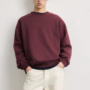 Sudadera de cuello redondo de peso pesado personalizada para hombre sudadera en blanco Sudadera de cuello redondo de lavado vintage de lana - Product Image 2