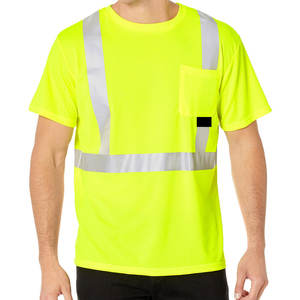 เสื้อยืดโพลีเอสเตอร์สะท้อนแสงสำหรับผู้ชาย แห้งเร็ว ขายส่ง ปรับแต่งโลโก้ได้ ไซส์ใหญ่ ตาข่าย ระบายอากาศดี MOQ ต่ำ เสื้อผ้าเพื่อความปลอดภัย - Product Image 2