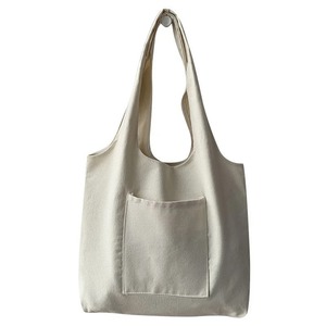 Bolsos de hombro de mujer de lona de algodón ecológicos personalizados al por mayor Logotipo de gran tamaño blanco moda para compras reciclables - Product Image 1