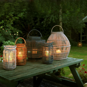 Rattan Lantern Handwoven Natural Rattan <b>Candle</b> Holder Home Decor - Product Image 4