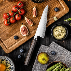 มีดเชฟทำด้วยมือ5ชั้นทำจากสเตนเลสเหล็กกล้าคาร์บอนสูงแบบญี่ปุ่นงานทำด้วยมือพร้อมที่จับไม้สำหรับเชฟ - Product Image 3