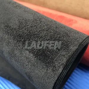 Material de pelúcia de fábrica premium autoadesivo folha de vinil de veludo de camurça preta/folha de veludo preta/adesivo interior preto 1.49*15m