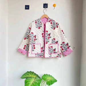 แจ็กเก็ตแฟชั่นผ้าฝ้ายบุสองด้านสำหรับผู้หญิงแจ็กเก็ตตัวยาวสไตล์โบโฮสำหรับฤดูหนาวและฤดูร้อน - Product Image 1