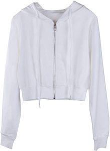 Sudaderas Cortas con Capucha, Logotipo Personalizado, 100% Algodón, Tejido de Punto, Manga Larga, Temporada de Otoño, Sudaderas Cortas con Capucha para Mujer - Product Image 3