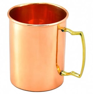 Design moderne indien Moscou Mule tasse en cuivre avec poignée en métal élégant meilleur prix tasses à café en étain tasses et boîtes en cuivre brillant - Product Image 1