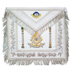 Tablier maçonnique pour maîtres maçons et collier en chaîne maçonnique argentée, régalia maçonnique, tablier de loge bleue - Product Image 6