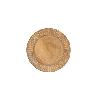 Mango Placa de cargador de madera y servidor de alimentos decorativo Diseñador Placa de cargador forma redonda al mejor precio - Product Image 4