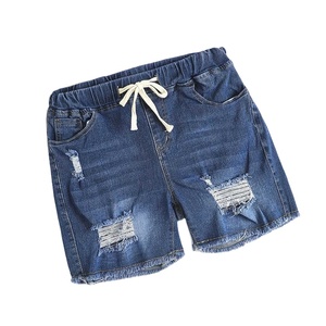 Shorts en jean droits taille haute sexy personnalisés pour femmes, vente en gros directe d'usine avec lots - Product Image 4