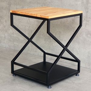 ZOX Modern Traditional Living Room Furniture <b>Sofa</b> Side <b>Table</b> STT032 Rubberwood Iron Frame Square for Interior Decoration Entry - Product Image 5