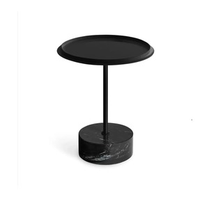 Modern Luxury Black Metal Base <b>Bistro</b> Cafe <b>Table</b> Elegant Black Marquina Marble Handmade High Quality Outdoor Furniture - Product Image 2
